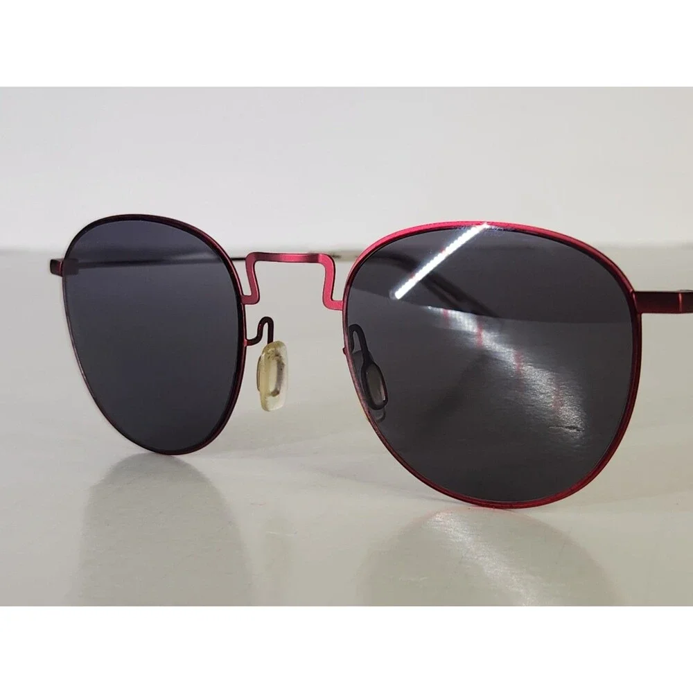 Kenzo Sunglasses KZ 5118 Metallic Red Made In France Lightweight Metal Frames
